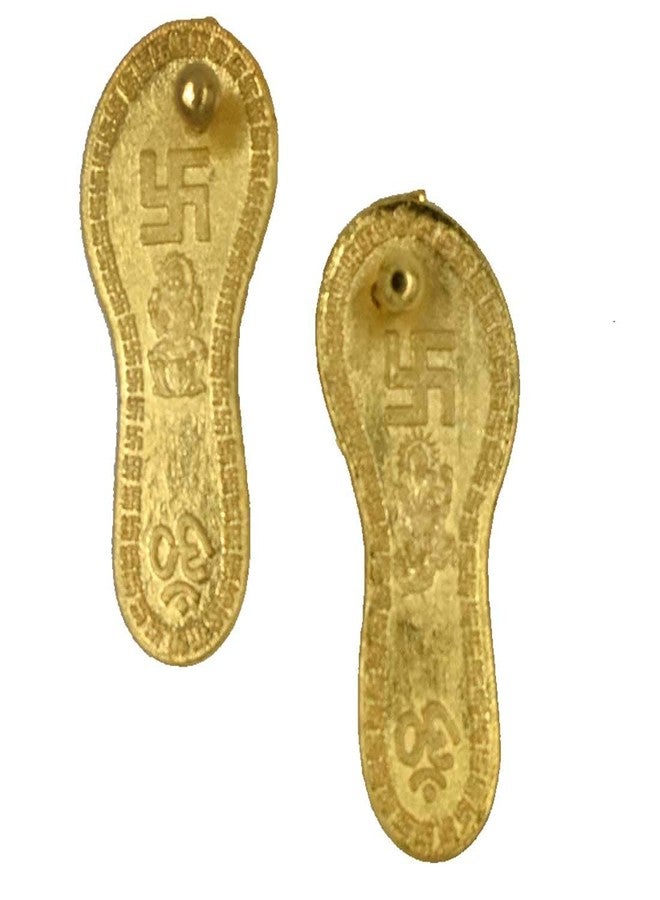 Nicolette Gold Plated Laxmi Charan Paduka (Big) Religious, Puja Article, Shree Laxmi MATA Charan Paduka for Entrance Door of Home/Office for Wealth Pooja Samagri (2) - Image 2